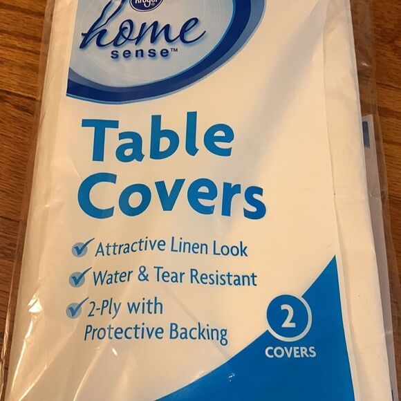 Set of table covers attractive linen look two ply w/protective backing - Picture 3 of 5